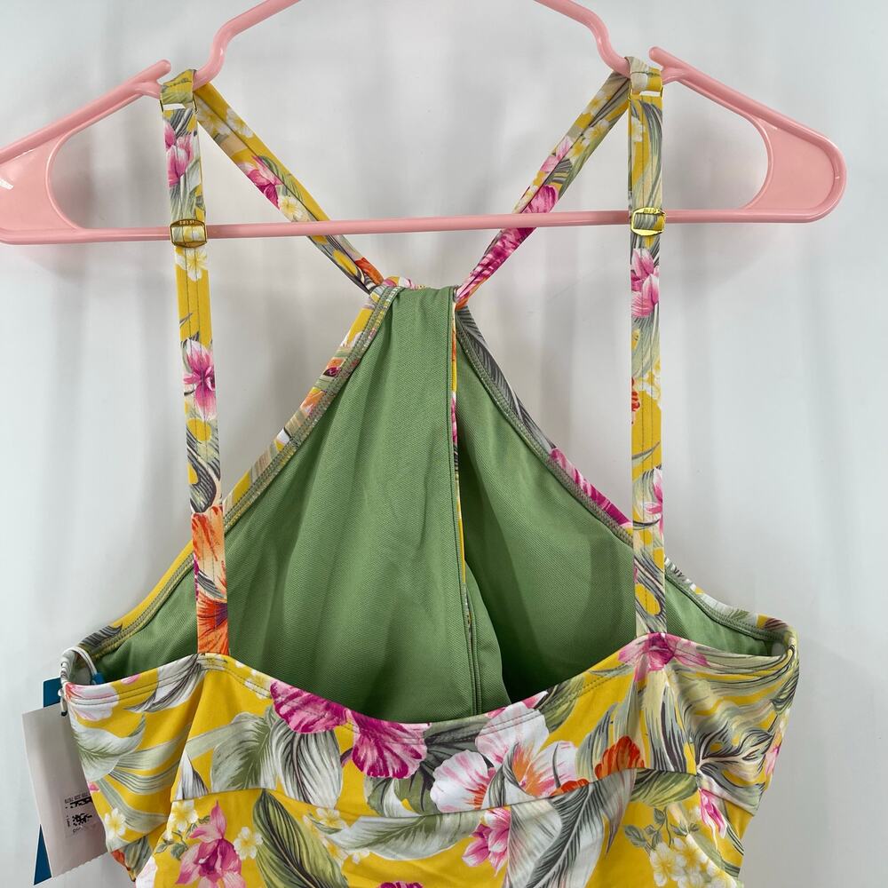 BLEU BY ROD BEATTIE Swimsuit Size 14 Paradiso High Neck Keyhole One-Piece NWT - Picture 12 of 16